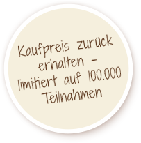 Kaufpreis zurück erhalten – limitiert auf 100.000 Teilnahmen